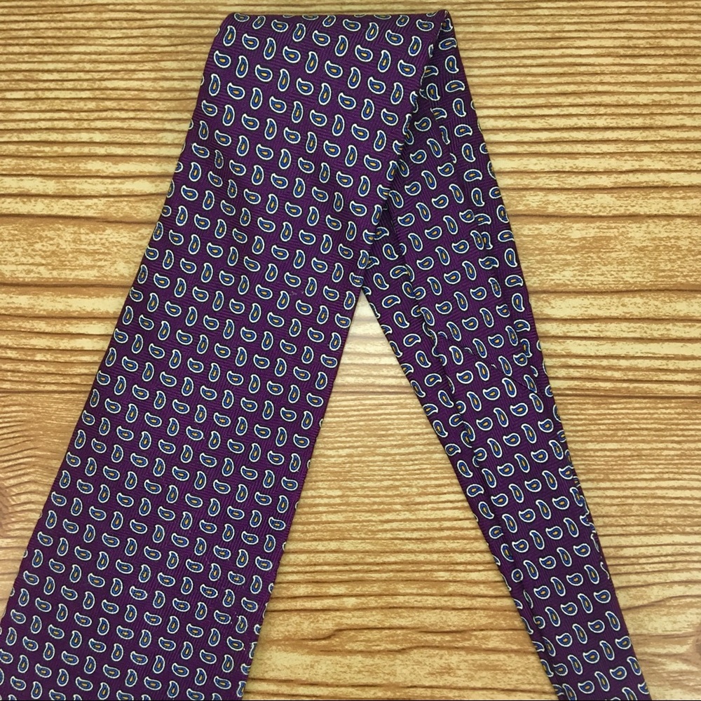 ✨Lauren Ralph Lauren Men’s Purple Paisley Silk Tie - Picture 6 of 7